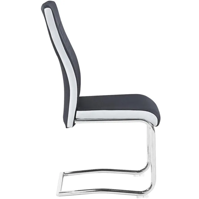 IDIMEX Eetkamerstoelen ALBA, set van 4 - zwart/wit