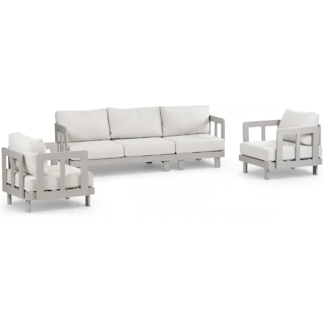 Normin Stoel-bank loungeset Tulum | 3-delig | 5 personen | Sand/Camel | Aluminium