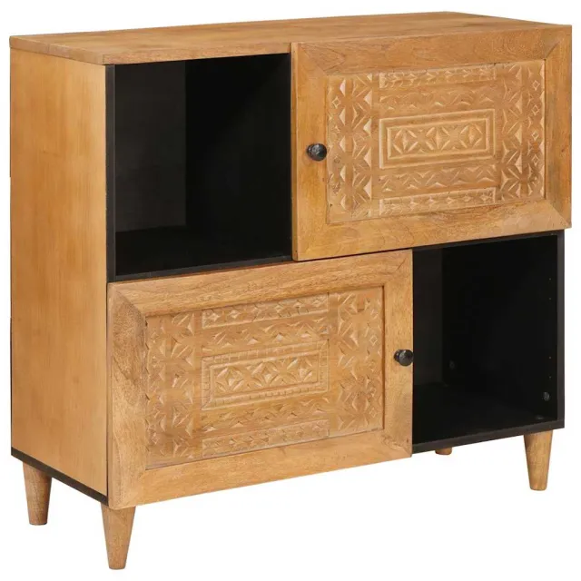 vidaXL Dressoir 80 x 33 x 75 cm Massief Mango Hout Bruin