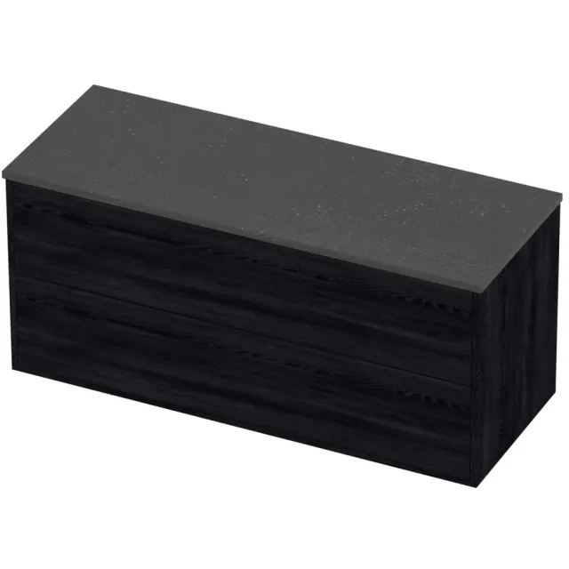 Proline Deck Badmeubelset Hardsteen Voor Grepen 2 Laden 120x46x54 cm Blue Stone Black Oak