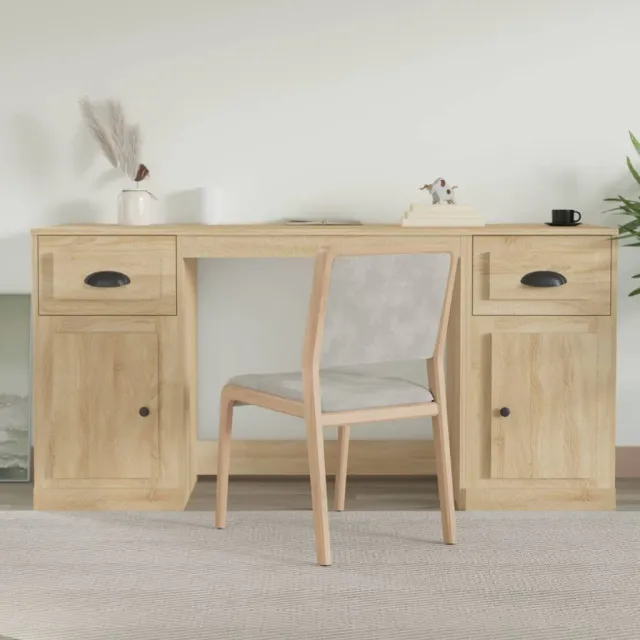 vidaXL Bureau met kast bewerkt hout sonoma eikenkleurig, foto 2