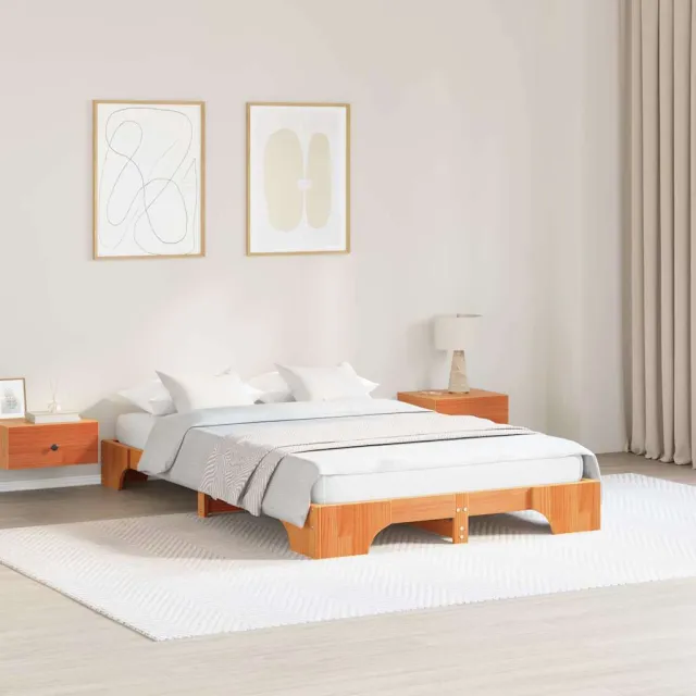 vidaXL Bedframe Wasbruin 120 x 200 cm Massief grenenhout