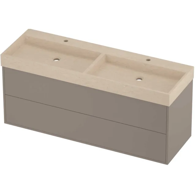 Proline Evoli Badmeubelset Hardsteen Loft 2 Laden 140x46x62 cm Sand Stone Clay Beige