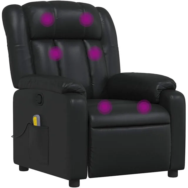 vidaXL Massagestoel - verstelbaar - kunstleer - zwart