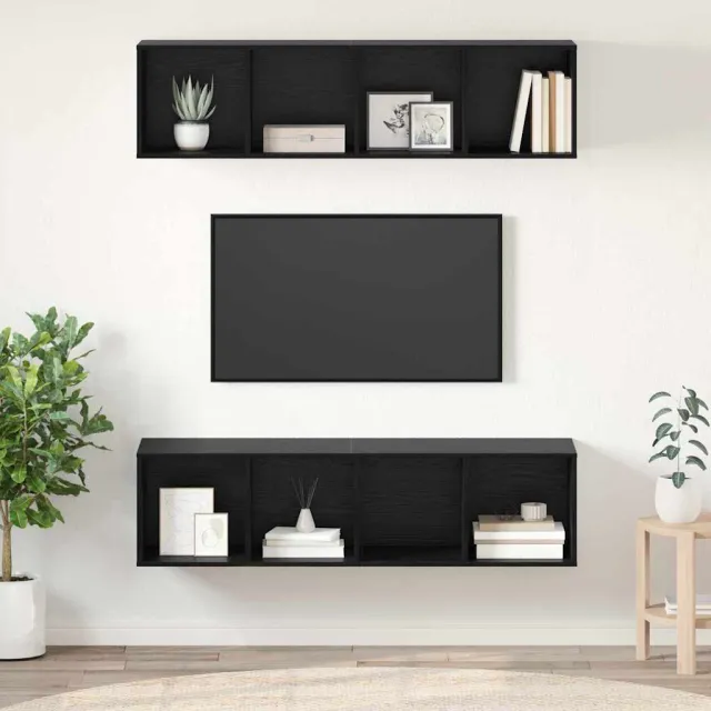vidaXL Tv-meubelset 2 st 37 x 37 x 142,5 cm Zwart Eiken, foto 2