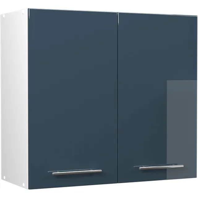 Vicco Hangkast Fame-Line, Donkerblauw hoogglans/Wit, 80 cm