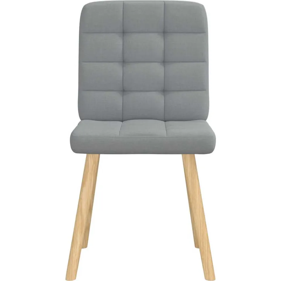 vidaXL Eetkamerstoelen 4 st stof lichtgrijs grijs, foto 4