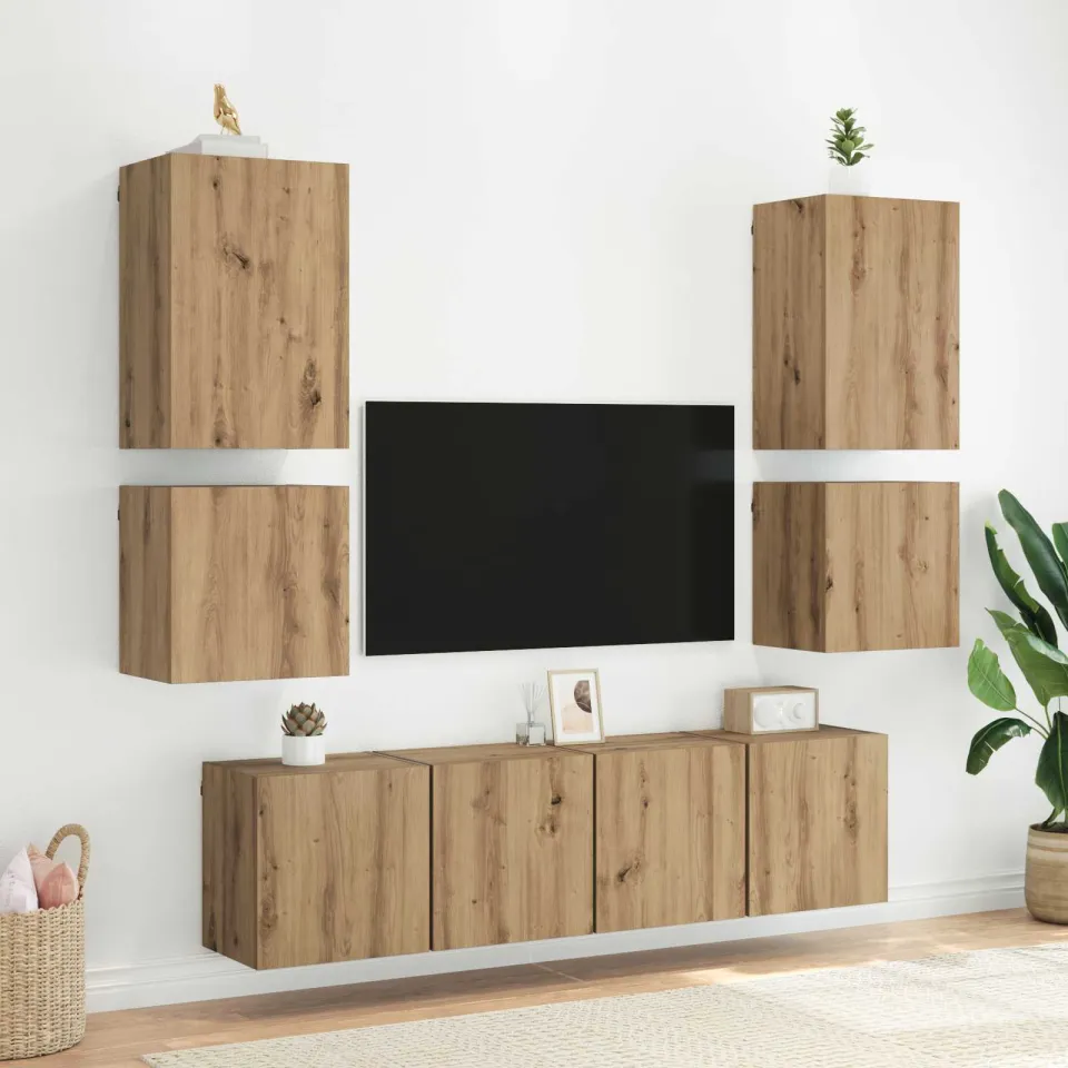vidaXL TV Wandkast 40,5x30x40cm Artisan Eiken Bewerkt hout, foto 3