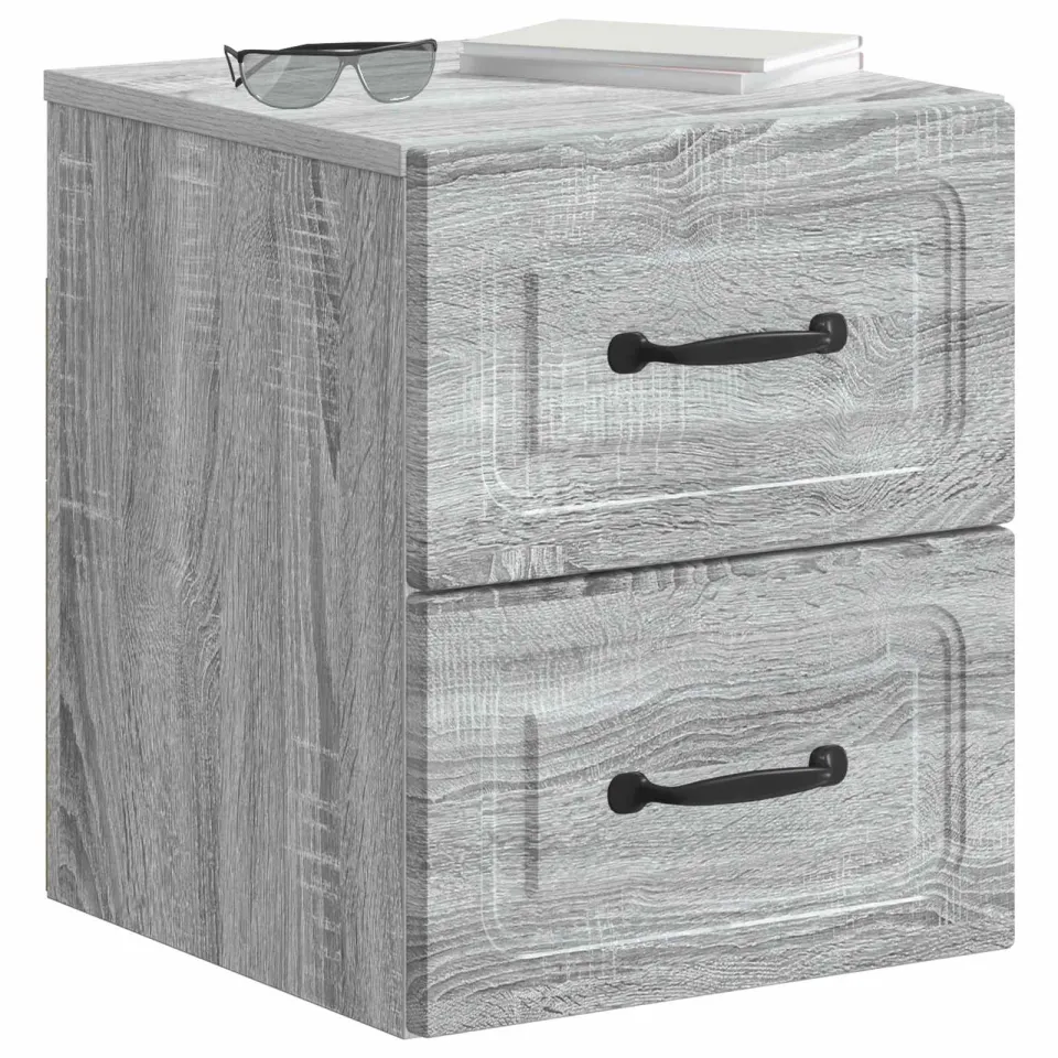 vidaXL Wandbeugel Bedkast Grijs sonoma 34,5 x 33 x 40 cm Bewerkt hout