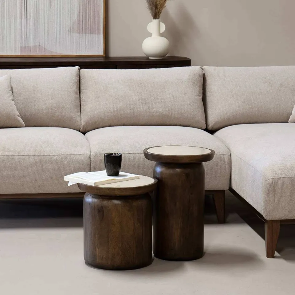 Giga Meubel Salontafel Kaja - Rond - Marmer - 38cm, foto 3