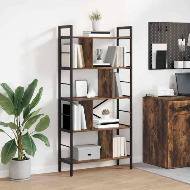 vidaXL Boekenkast 9-laags 75 x 30 x 156 cm Bewerkt hout Gerookt eiken, foto 2