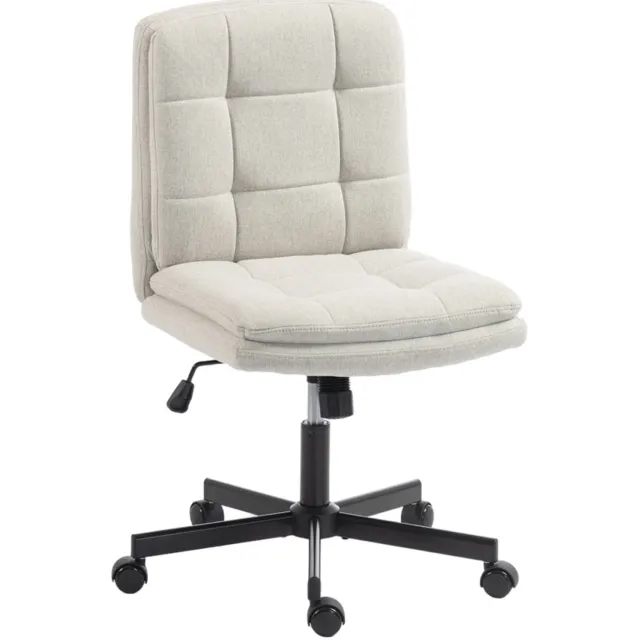 MIVRAY Bureaustoel 66 x 51 x 100 cm - Zonder Armleuningen, Verstelbaar en Draaibaar - Voor Werkkamer en Slaapkamer - Polyester - Lichtgrijs