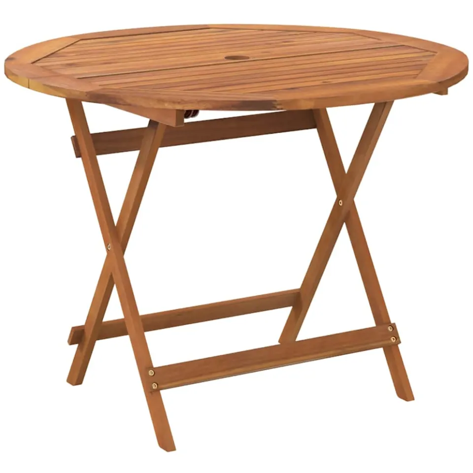 vidaXL Tuintafel inklapbaar Ø 90x75 cm massief acaciahout bruin, foto 3
