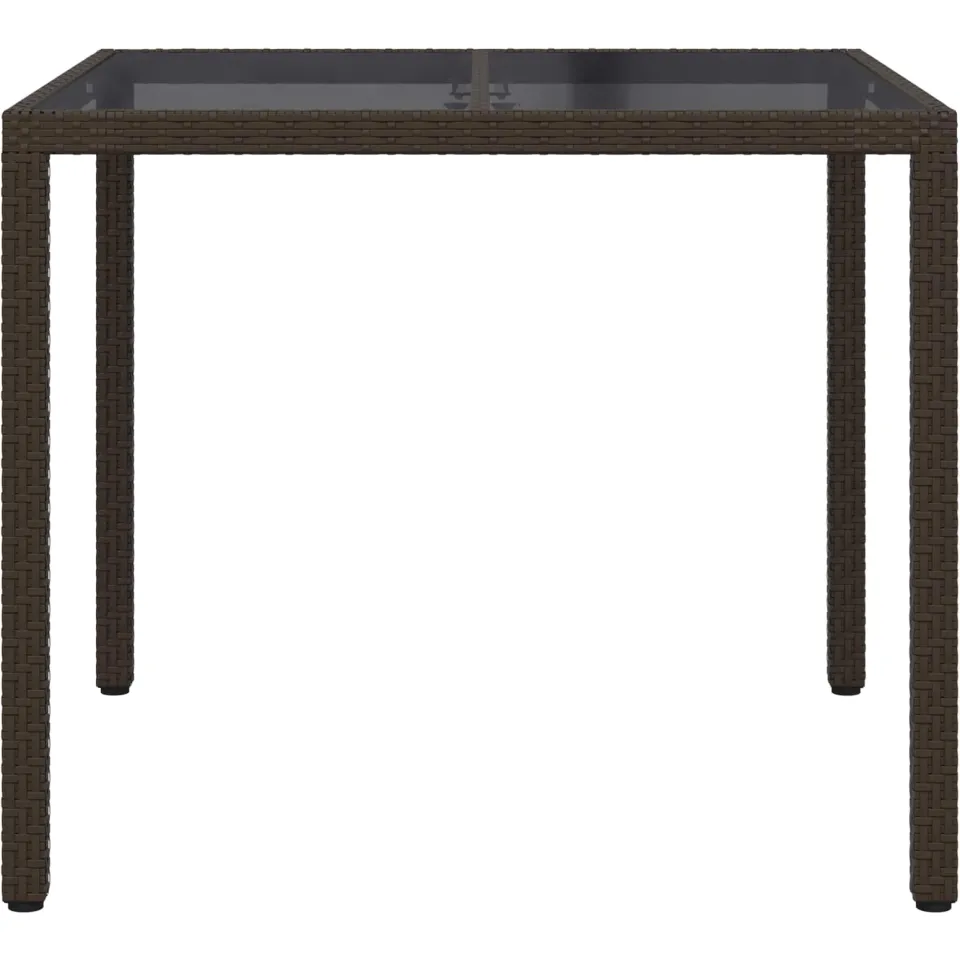vidaXL Tuinstafel Bruin 90 x 90 x 75 cm poly rattan
