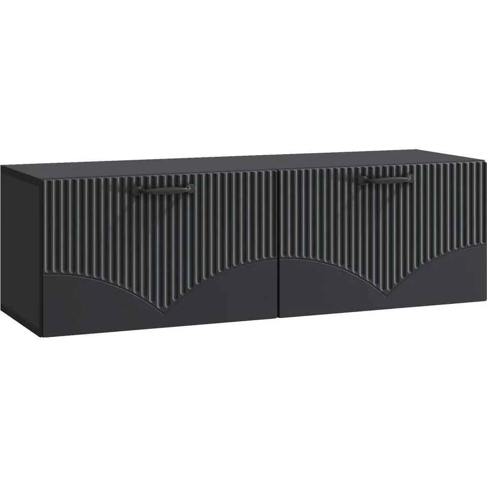 vidaXL Wandbeugel TV-kast Zwart 98 x 31 x 30 cm Bewerkt hout, foto 3