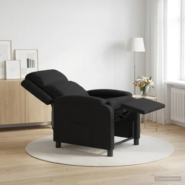 vidaXL Relaxfauteuil Zwart Stof