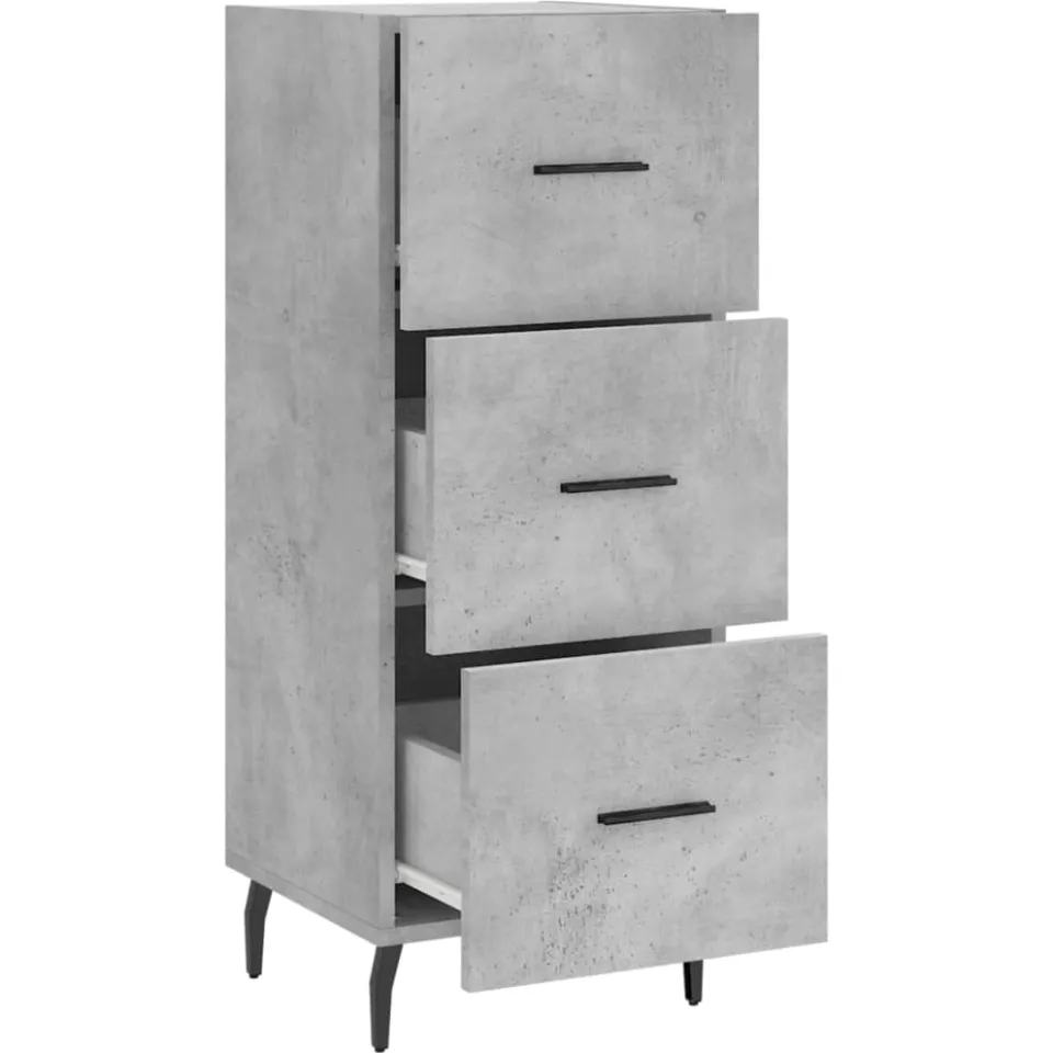 vidaXL Dressoir 34,5x34x90 cm bewerkt hout betongrijs grijs