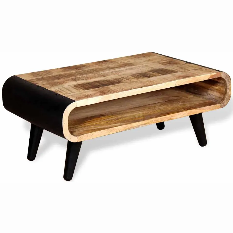 vidaXL Salontafel 90x55x39 cm ruw mangohout Meerkleurig