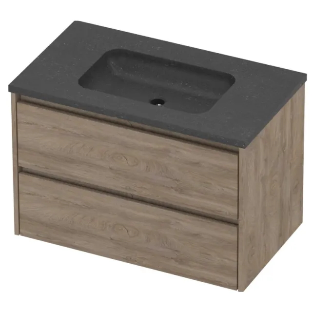 Proline Rollo Badmeubelset Hardsteen Elegant 80x46x54 cm Blue Stone Raw Oak Eiken