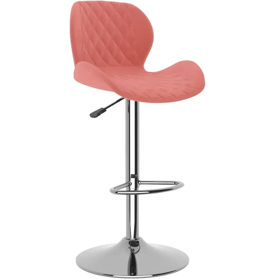 vidaXL Barkrukken 2 st fluweel roze
