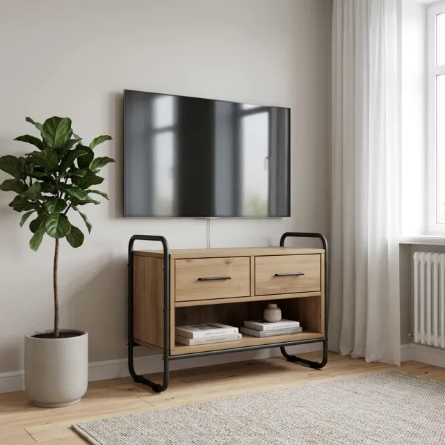 vidaXL Tv-meubel 60 x 30 x 50 cm Artisanaal eiken Bewerkt hout Bruin