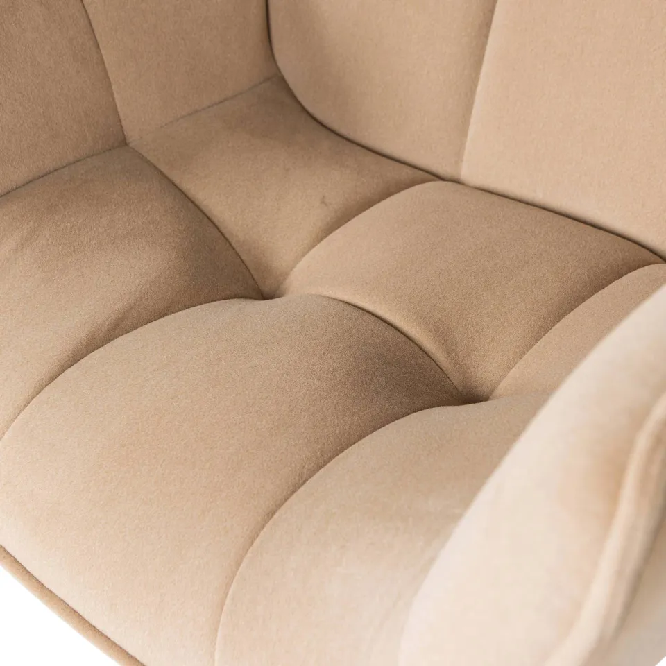 WOOOD Wibo Draaifauteuil - Velvet - Mat Zand - 94x71x83, foto 6