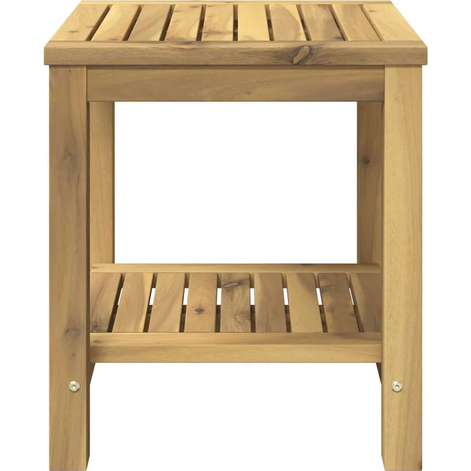 vidaXL Salontafel Witgewassen 40,5 x 40 x 45 cm Massief Acaciahout, foto 2