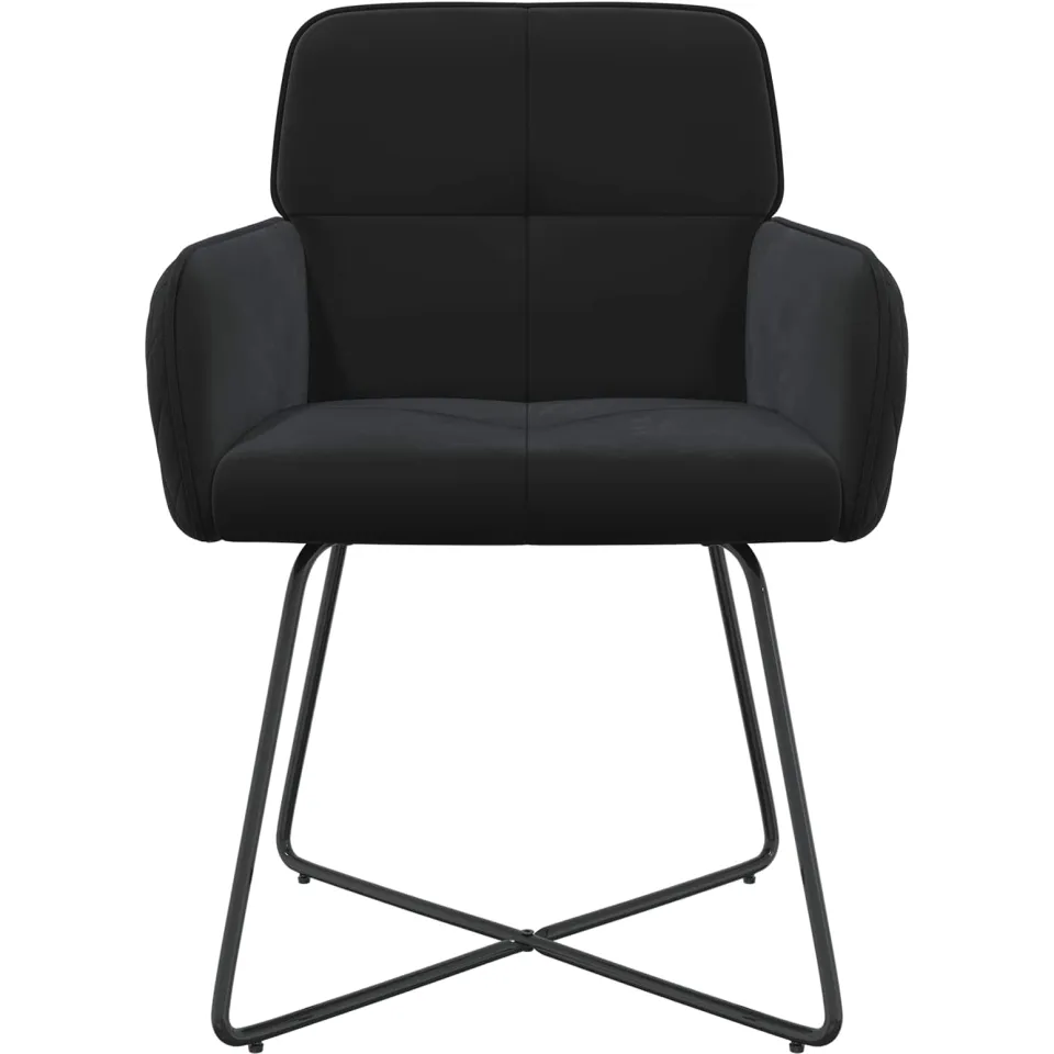 vidaXL Eettafelstoelen 4 st fluweel Zwart 59 x 56,5 x 86 cm