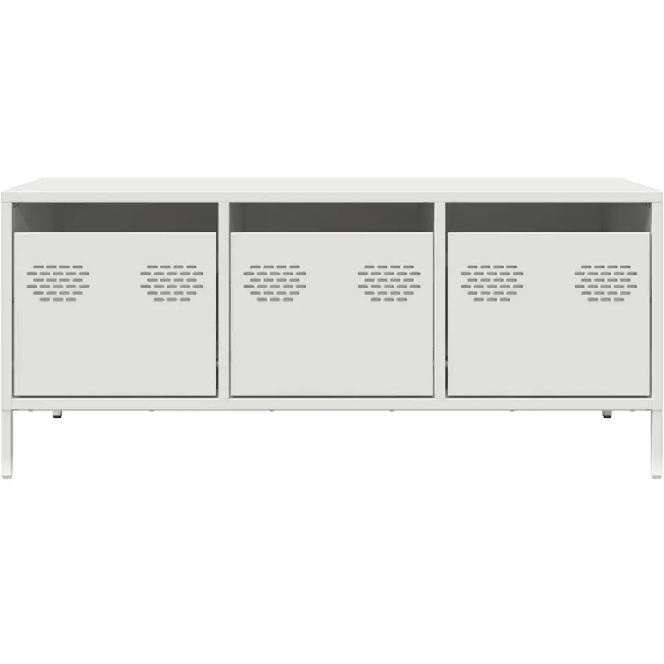vidaXL Salontafel 101,5x50x43,5 cm koudgewalst staal wit, foto 4