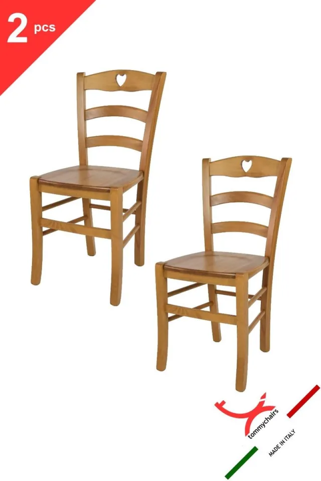 t m c s Tommychairs Cuore - Eetkamerstoelen - Set van 2 - Eikenhout