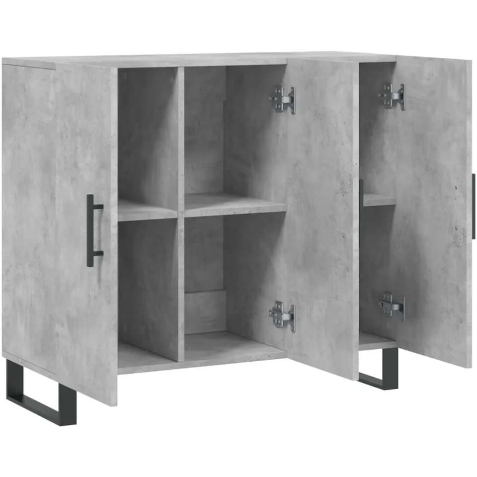 vidaXL Dressoir 90x34x80 cm bewerkt hout betongrijs