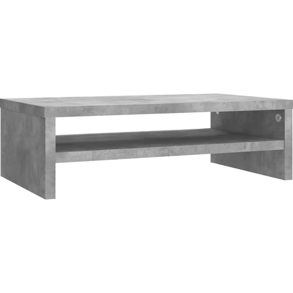 vidaXL Monitorstandaard 42x24x13 cm bewerkt hout betongrijs grijs, foto 3
