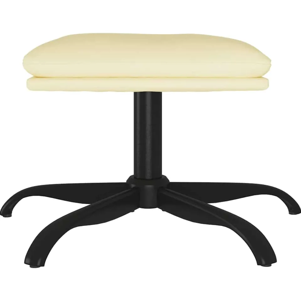 vidaXL Voetenbank 60x60x36 cm kunstleer crèmekleurig