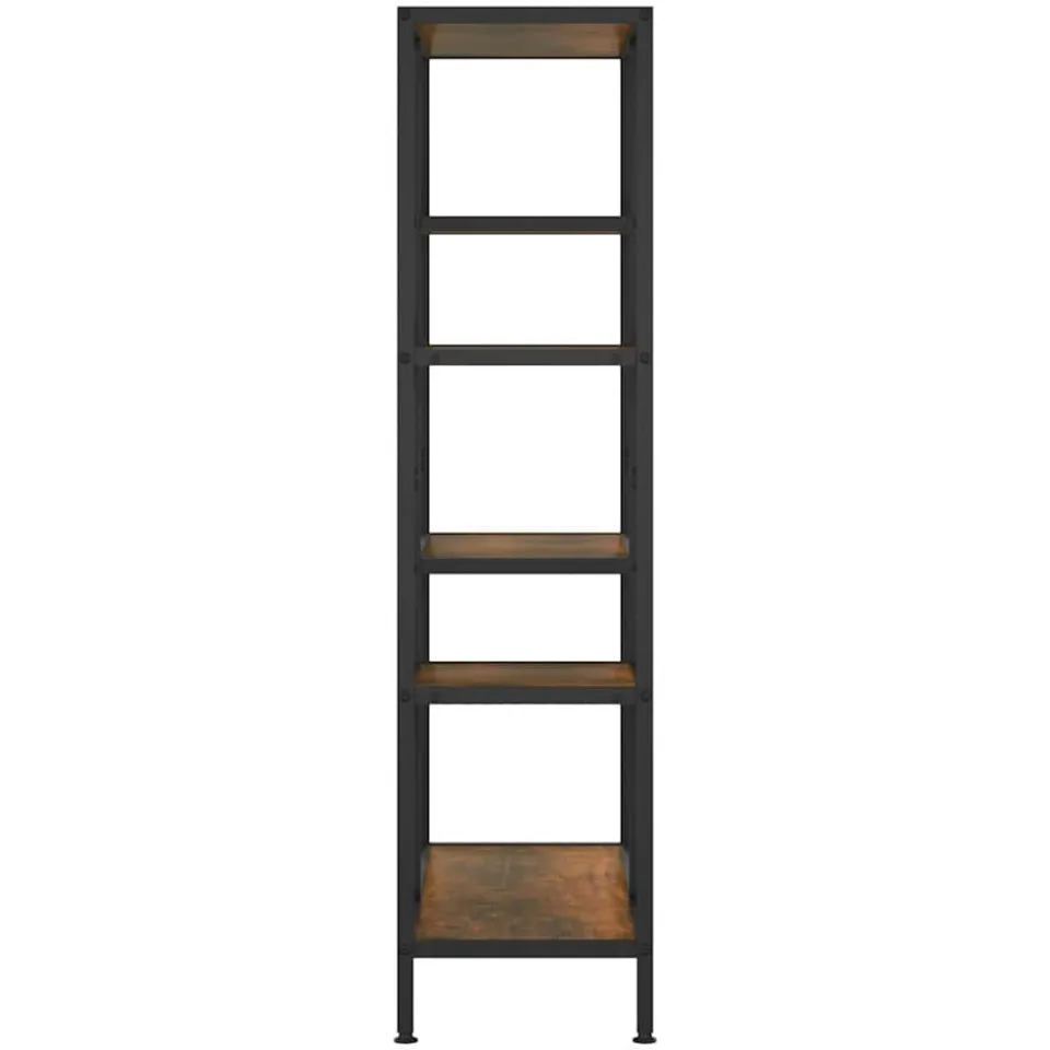 vidaXL Boekenkast 80x30x120 cm staal en bewerkt hout bruin, foto 4