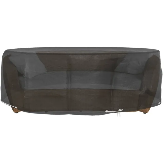 vidaXL Tuinmeubelhoezen voor loungebed 2 st 8 oogjes rond Ø188x50 cm Zwart
