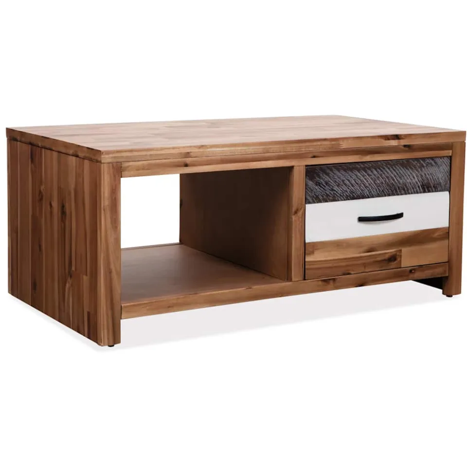 vidaXL Salontafel 90x50x37,5 cm massief acaciahout bruin, foto 3