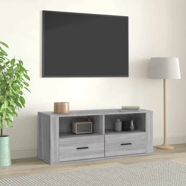 vidaXL Tv-meubel 100x35x40 cm bewerkt hout grijs sonoma eikenkleurig, foto 2