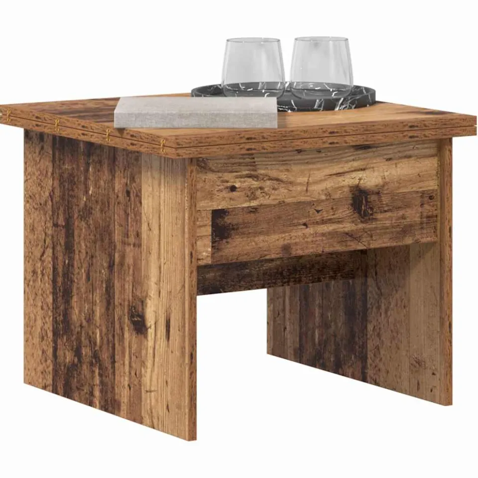 vidaXL Salontafel Oud Hout 55 x 54,5 x 45 cm Bewerkt hout Bruin