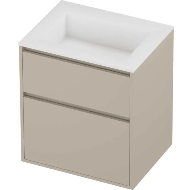 Proline Aristo Badmeubelset Polystone Elegant 60x46x67 cm Mat White Soft Linen Beige
