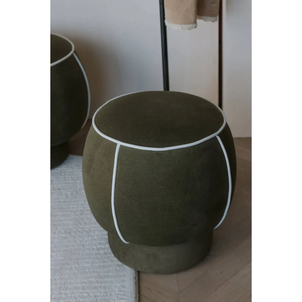 Housecraft Living Marina Poef Rond 45 cm Groen, foto 4