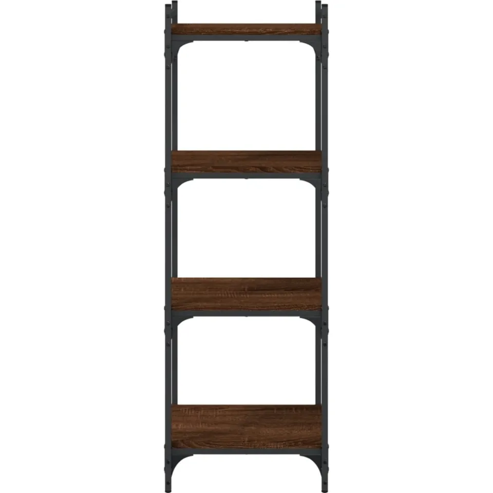 vidaXL Boekenkast 4-laags 40x30x120 cm bewerkt hout bruin eikenkleur