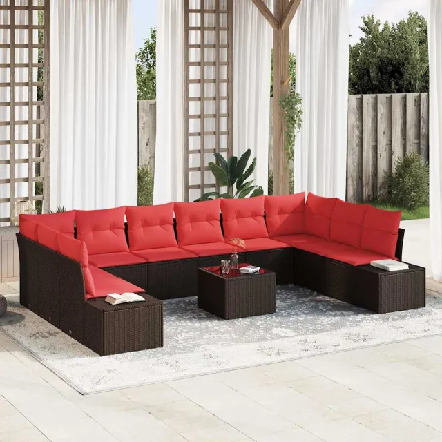 vidaXL Tuin Sofa Set 11 st Bruin poly rattan, foto 2