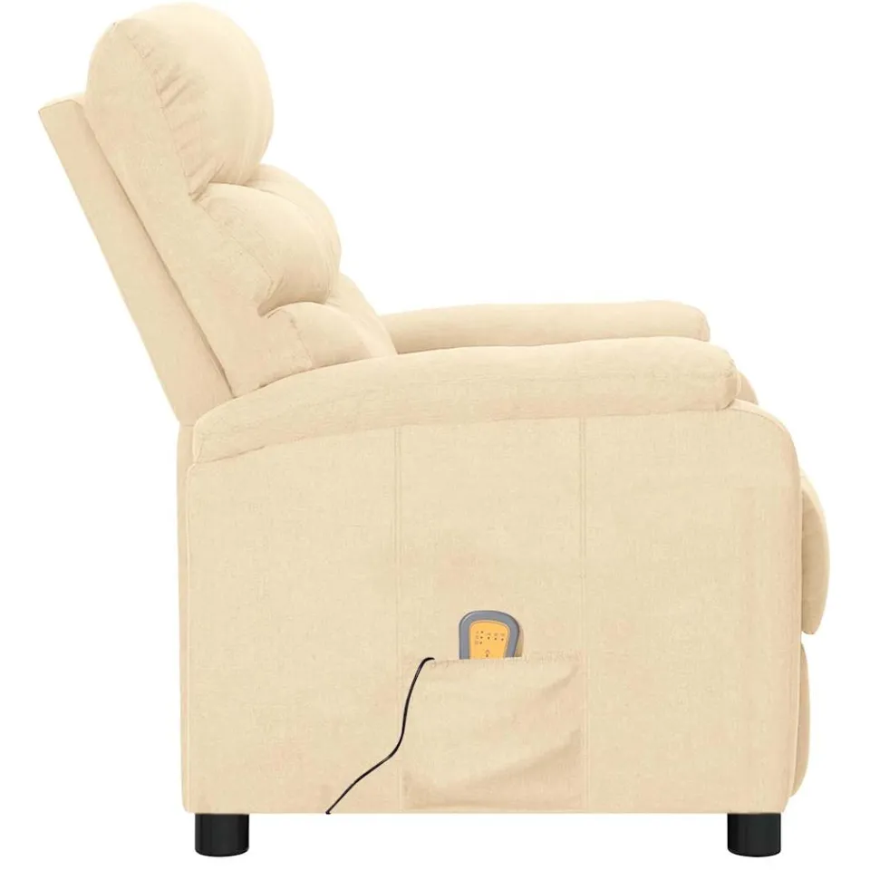 vidaXL Massagestoel stof crèmekleurig, foto 4