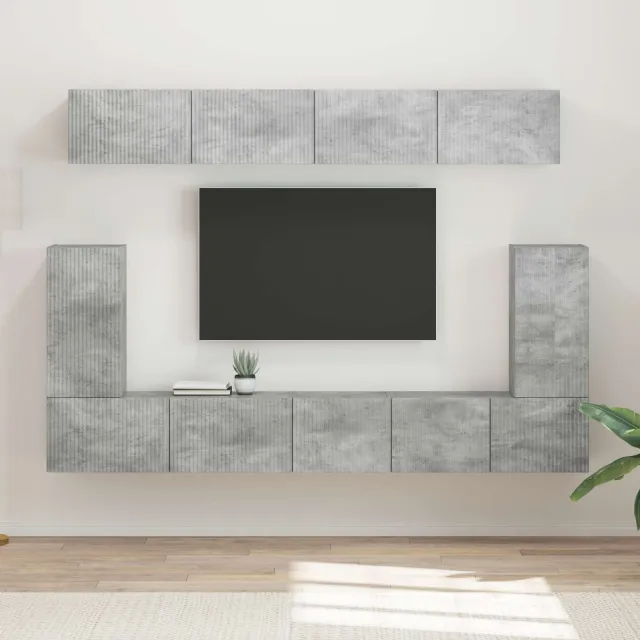 vidaXL Tv-meubelset 5 st Beton Grijs Bewerkt hout