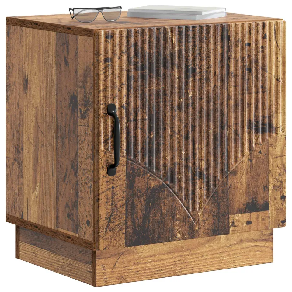 vidaXL Nachtkastje 2 st Oud hout 43 x 34,5 x 47 cm Bewerkt hout bruin, foto 3