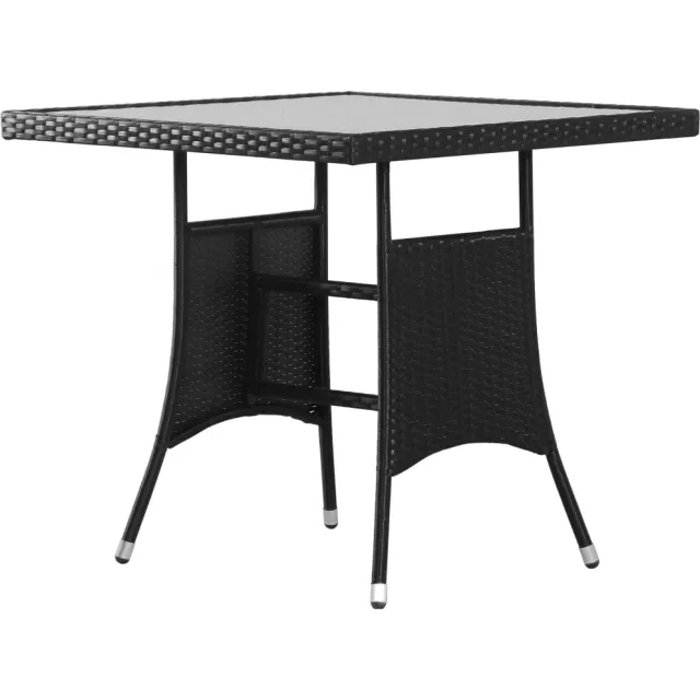vidaXL Tuintafel 80x80x74 cm poly rattan zwart, foto 2