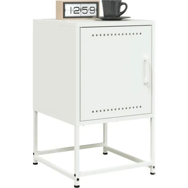 vidaXL Nachtkastjes 2 st 36x39x60,5 cm staal wit
