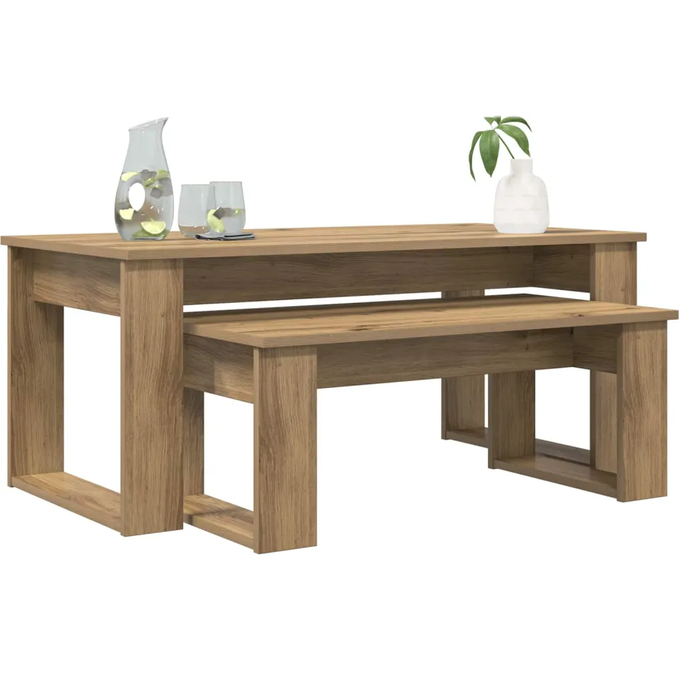 vidaXL Koffietafel Set 2 st Artisan Eiken 100 x 50 x 42 cm Bruin
