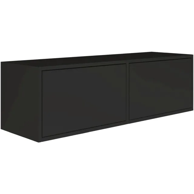 Selsey Framme – zwevend tv-meubel met twee kleppen, zwart, 100 cm
