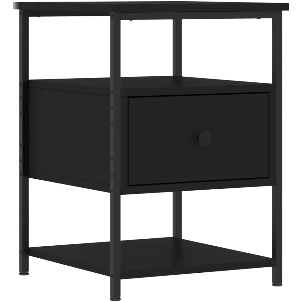 vidaXL Nachtkastjes 2 st 40x42x56 cm bewerkt hout zwart
